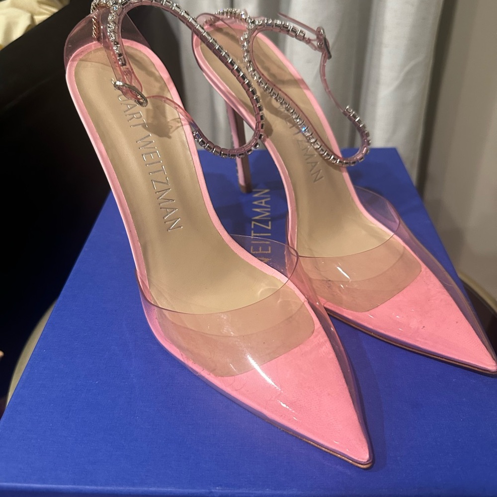 Stuart Weitzman Pink Glam 100 PVC Pumps